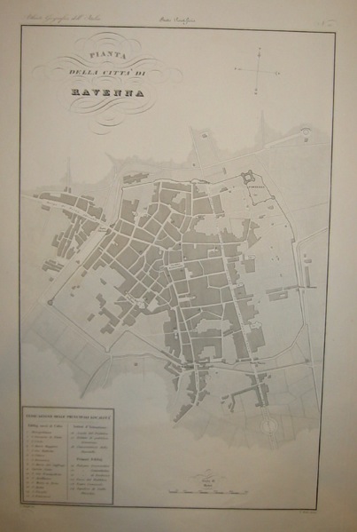 Zuccagni-Orlandini Attilio (1784-1872) Pianta della città  di Ravenna 1844 Firenze